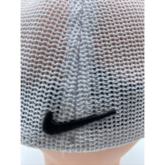Nike Golf VR 20XI Mesh Baseball Cap Hat Mesh Logo Flexfit White Grey Size M/L - Picture 7 of 15